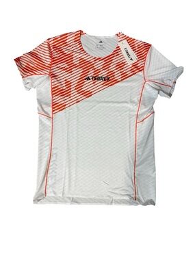 Adidas Terrex Techrock Elite T-Shirt JX2744 White/Orange Mens Medium NWT Running
